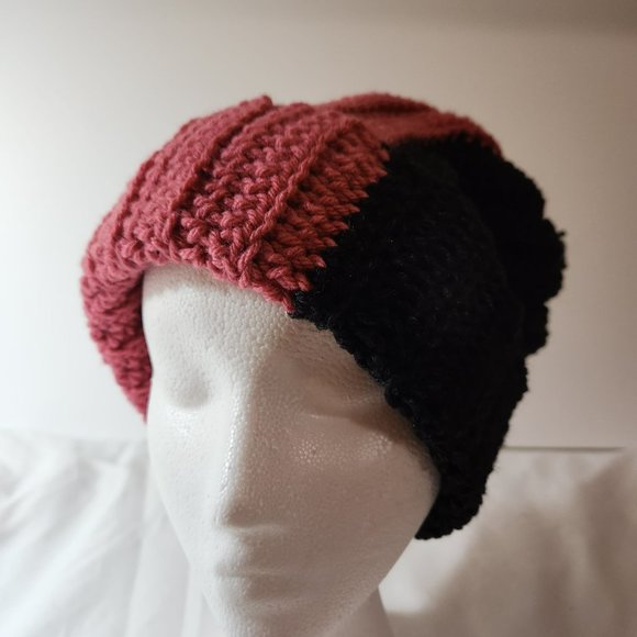 Slouchy Beanie Hat colorful black pink - Picture 3 of 4